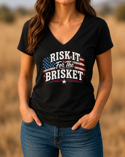 Risk It for the Brisket V-Neck